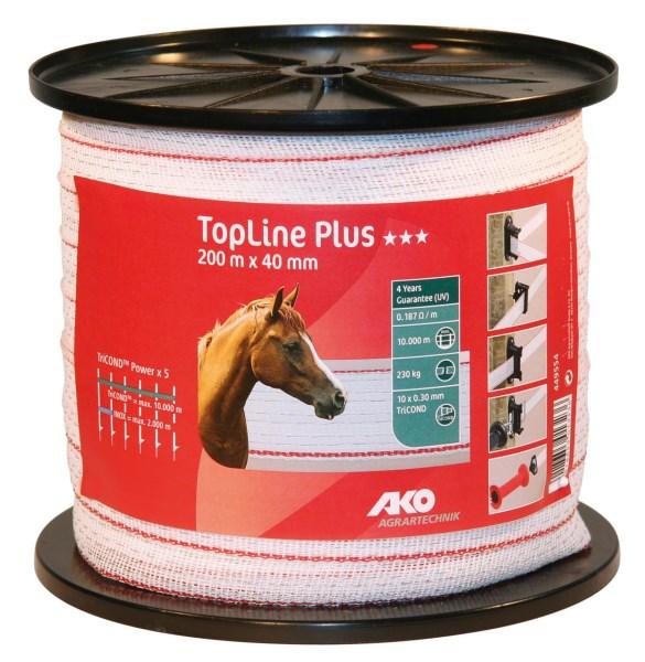Ruban de clôture TopLine Plus 40mm - Blanc/Rouge - SHOPHORSE